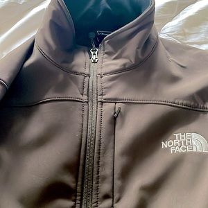 Chocolate brown North Face zip up jacket
